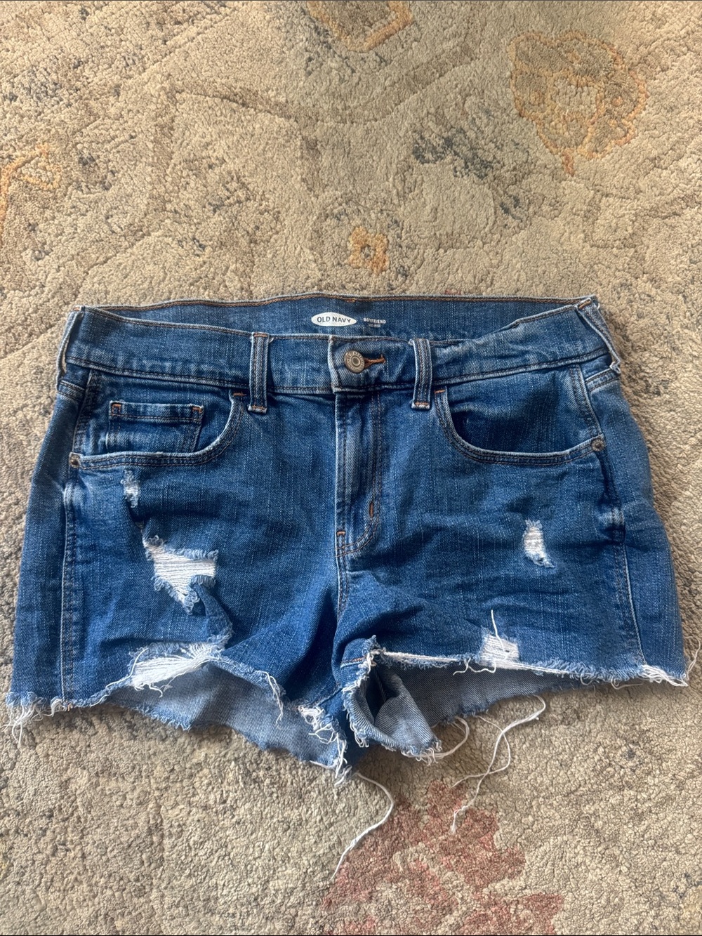Old Navy Blue Distressed Denim Cutoff Shorts